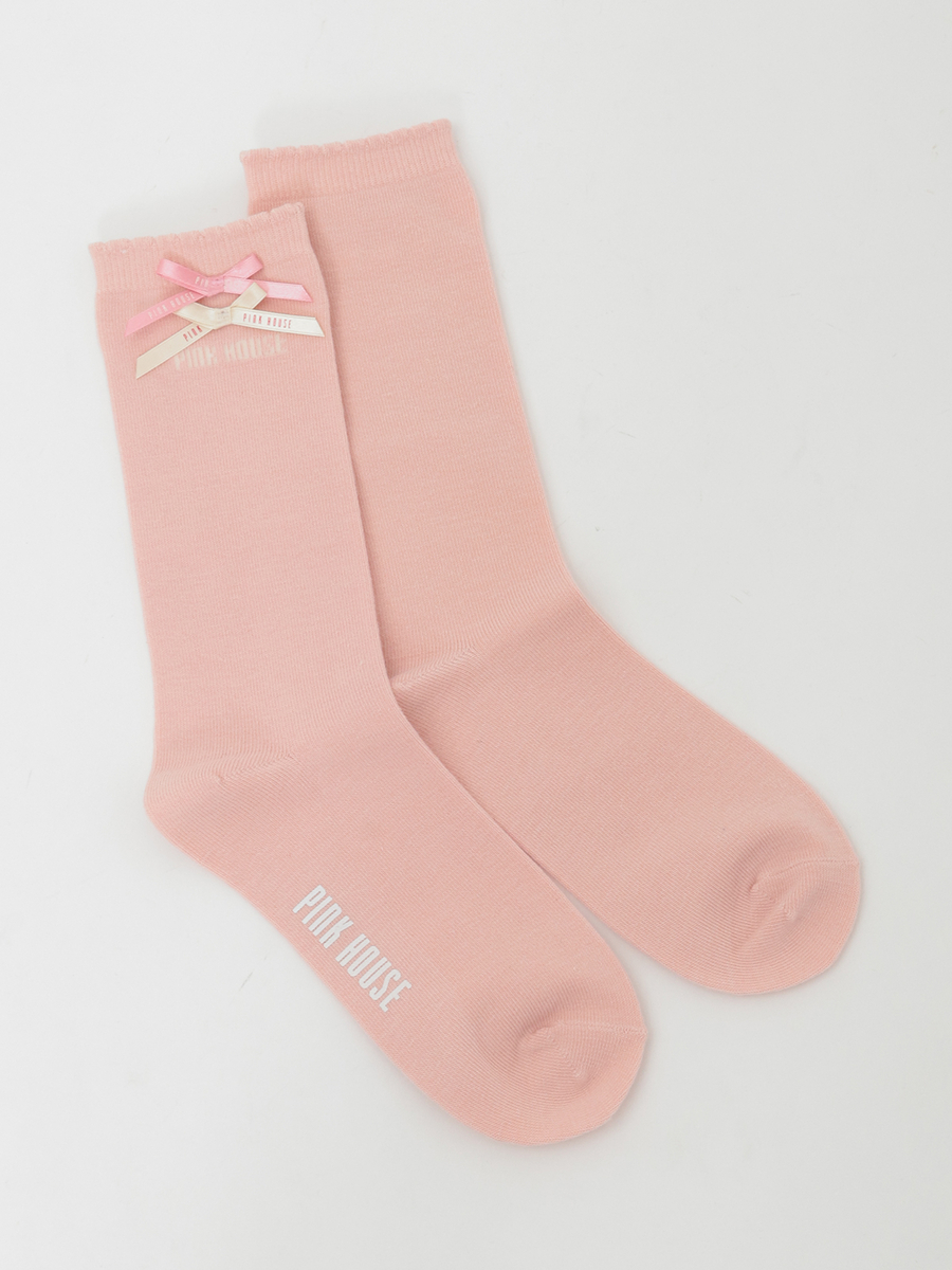 配色リボン使いソックス 詳細画像 ネイビー 1