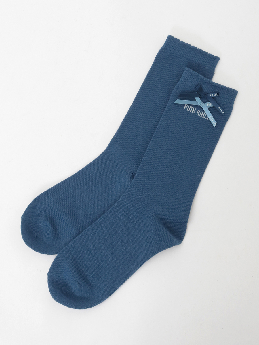 配色リボン使いソックス 詳細画像 ネイビー 10