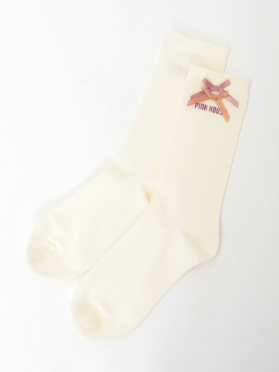 配色リボン使いソックス 詳細画像 ネイビー 8