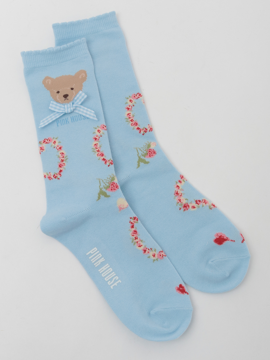 テディローズモチーフソックス 詳細画像 ソライロ 1