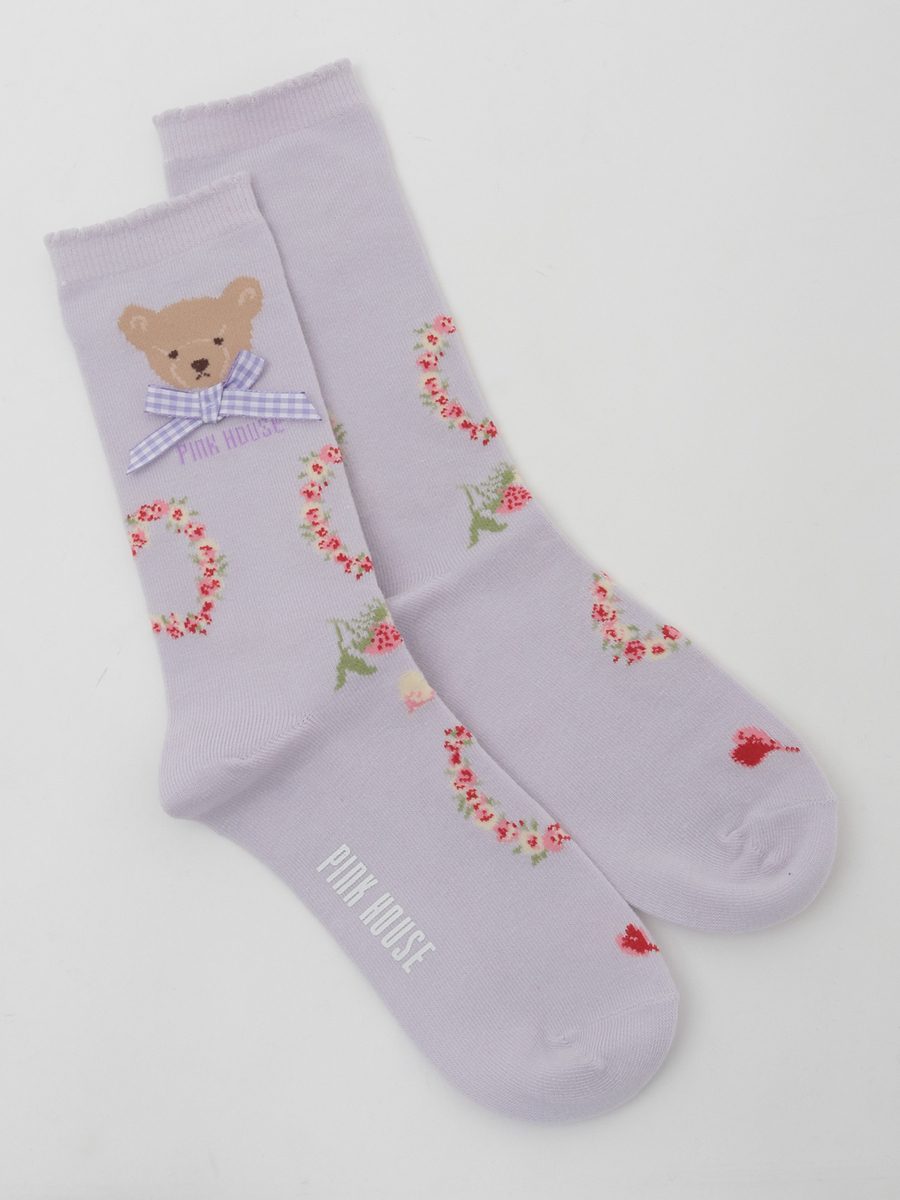 テディローズモチーフソックス 詳細画像 ラベンダー 1