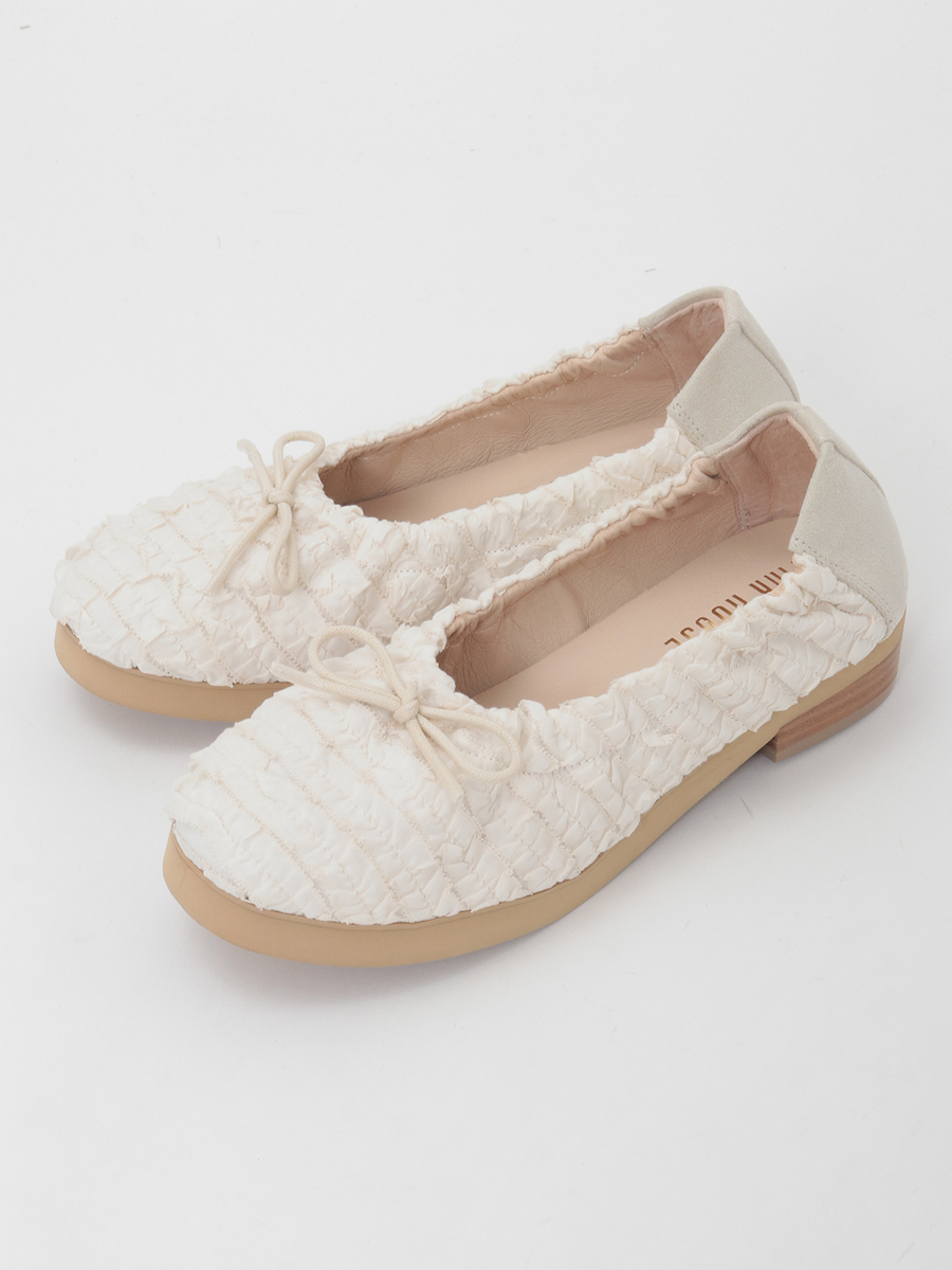フリル使いバレエシューズ 詳細画像 アイボリー 1