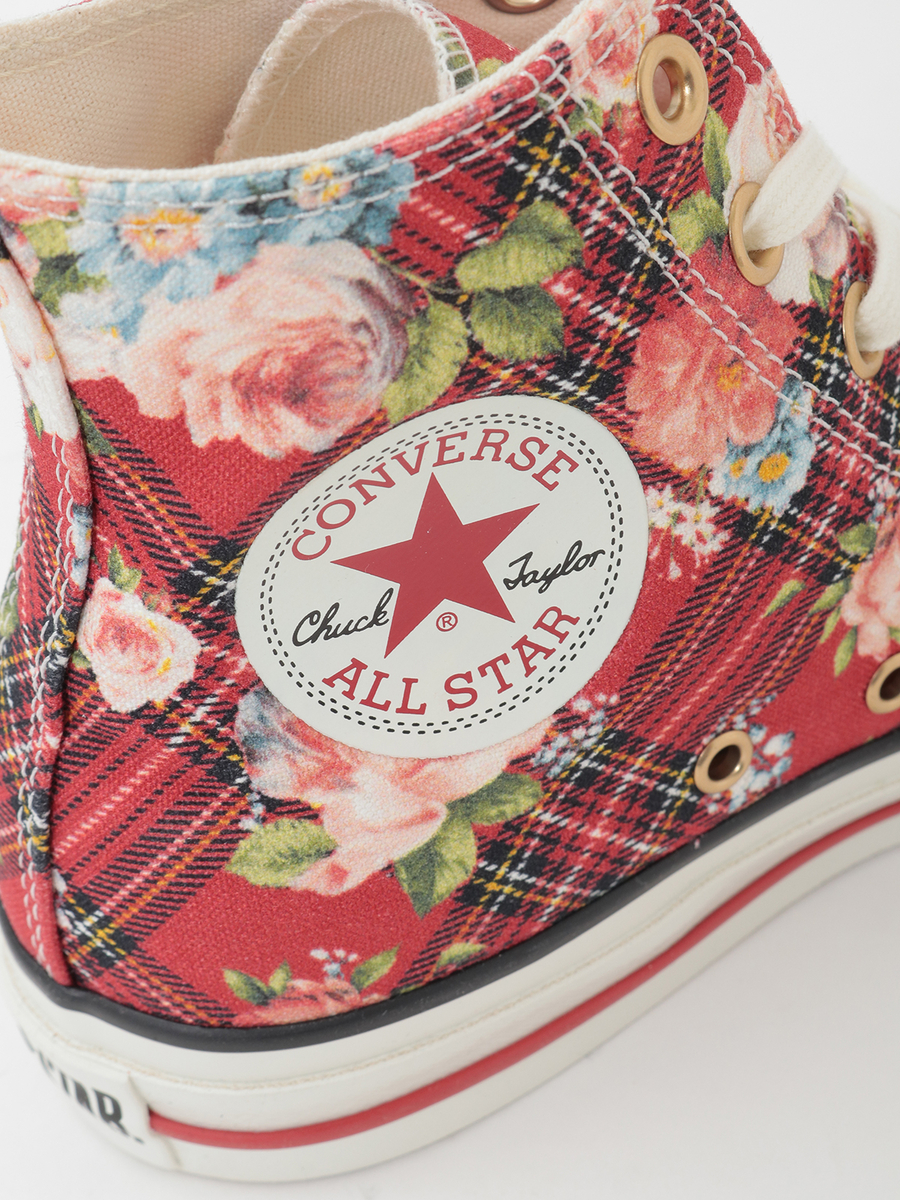 CONVERSE&times;PINK HOUSE フラワーチェックプリントハイカットスニーカー 詳細画像 アカ 7