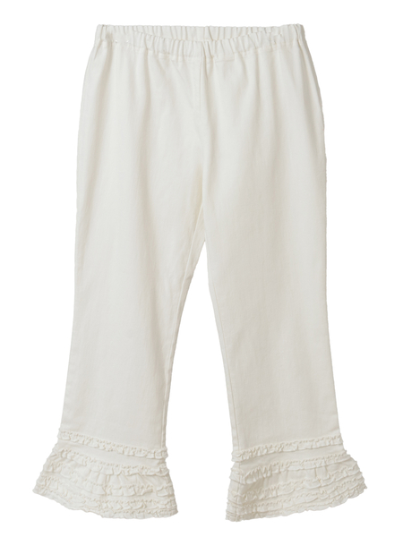 フリル使いニットデニムレギンス