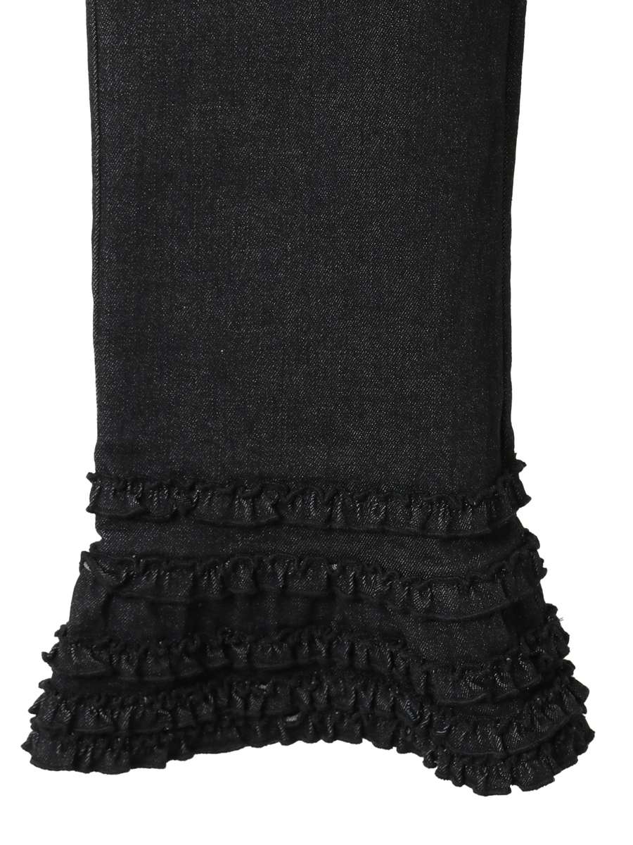 フリル使いニットデニムレギンス 詳細画像 インディゴ 7