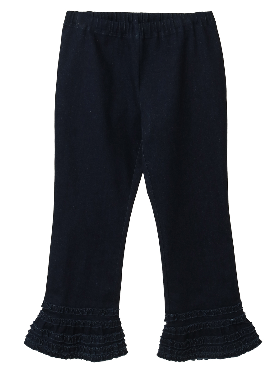 フリル使いニットデニムレギンス 詳細画像 インディゴ 1