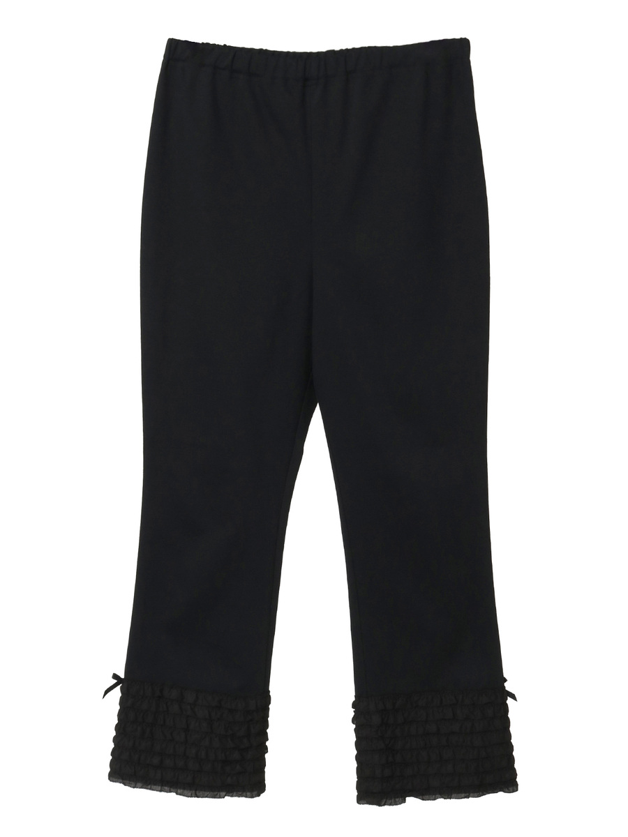 裾ローンフリル使いレギンス 詳細画像 クロ 1