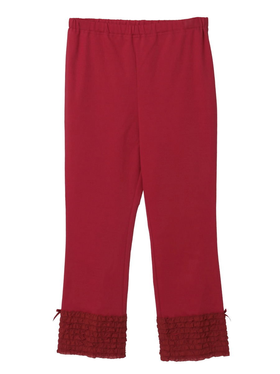 裾ローンフリル使いレギンス 詳細画像 アカ 1