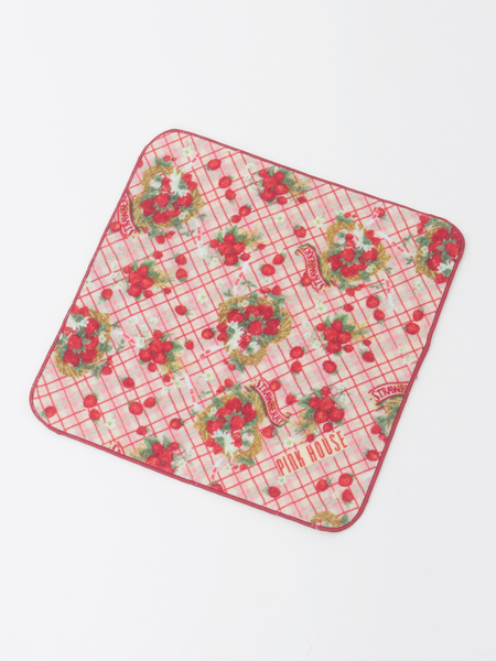 苺リースプリントハンドタオル