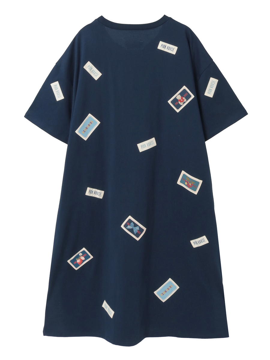 Pロゴ＆ネームワッペン使いカットソーワンピース 詳細画像 クロ 2