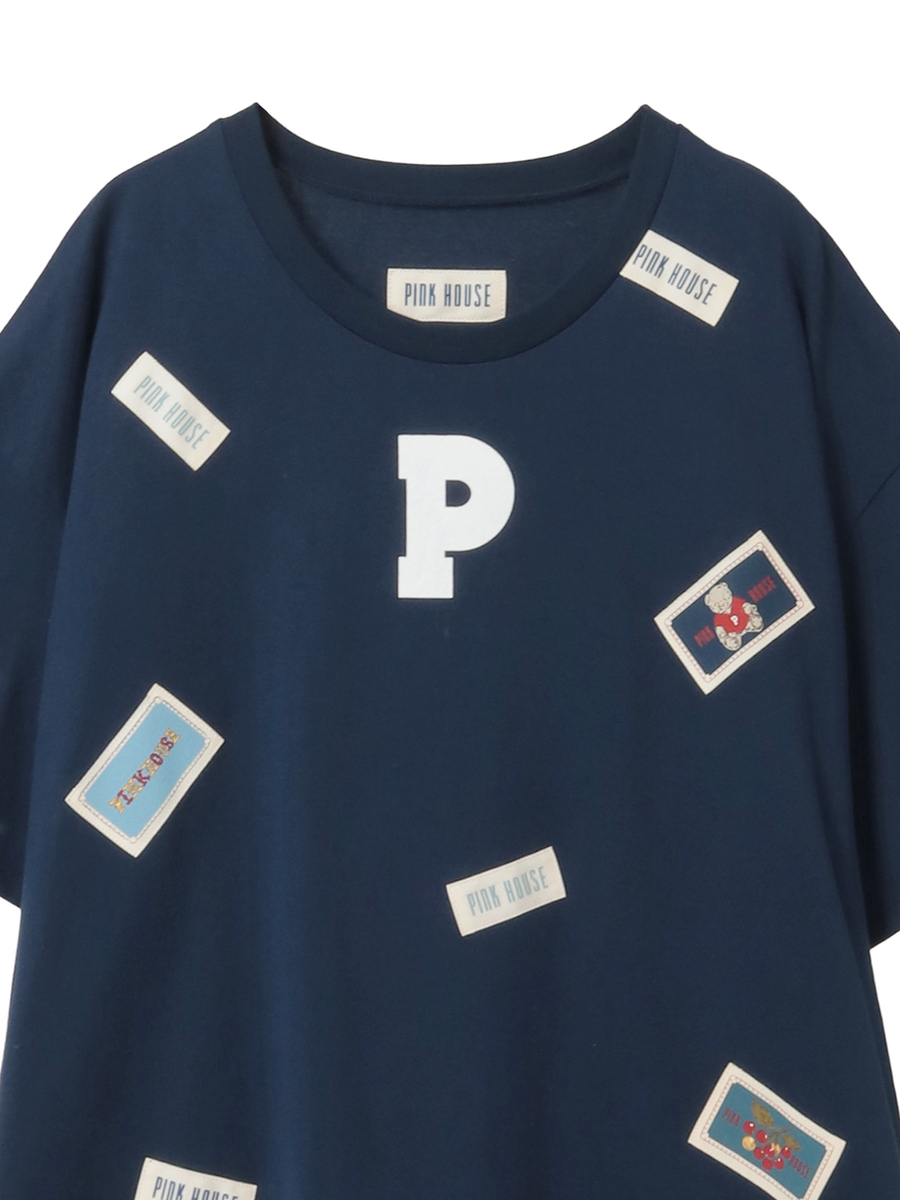 Pロゴ＆ネームワッペン使いカットソーワンピース 詳細画像 クロ 3