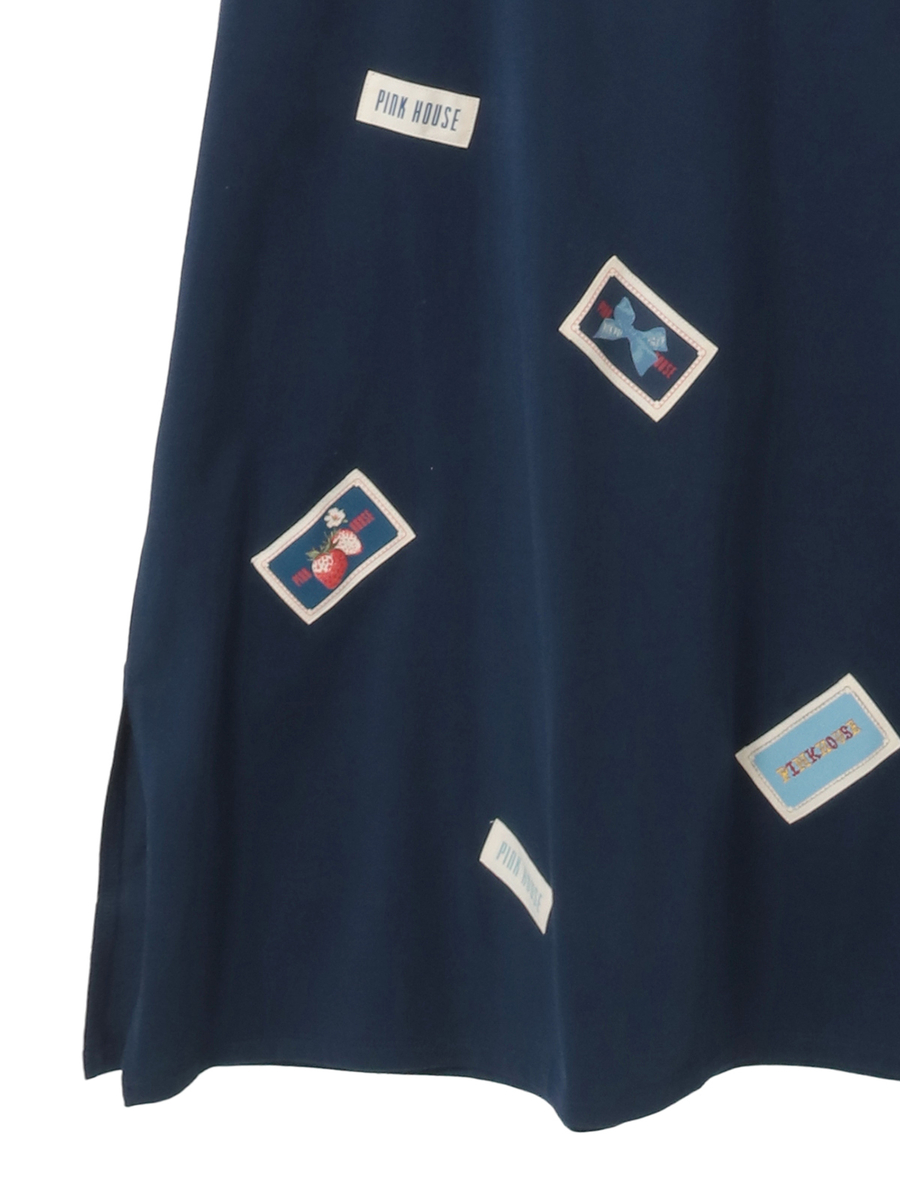 Pロゴ＆ネームワッペン使いカットソーワンピース 詳細画像 クロ 5