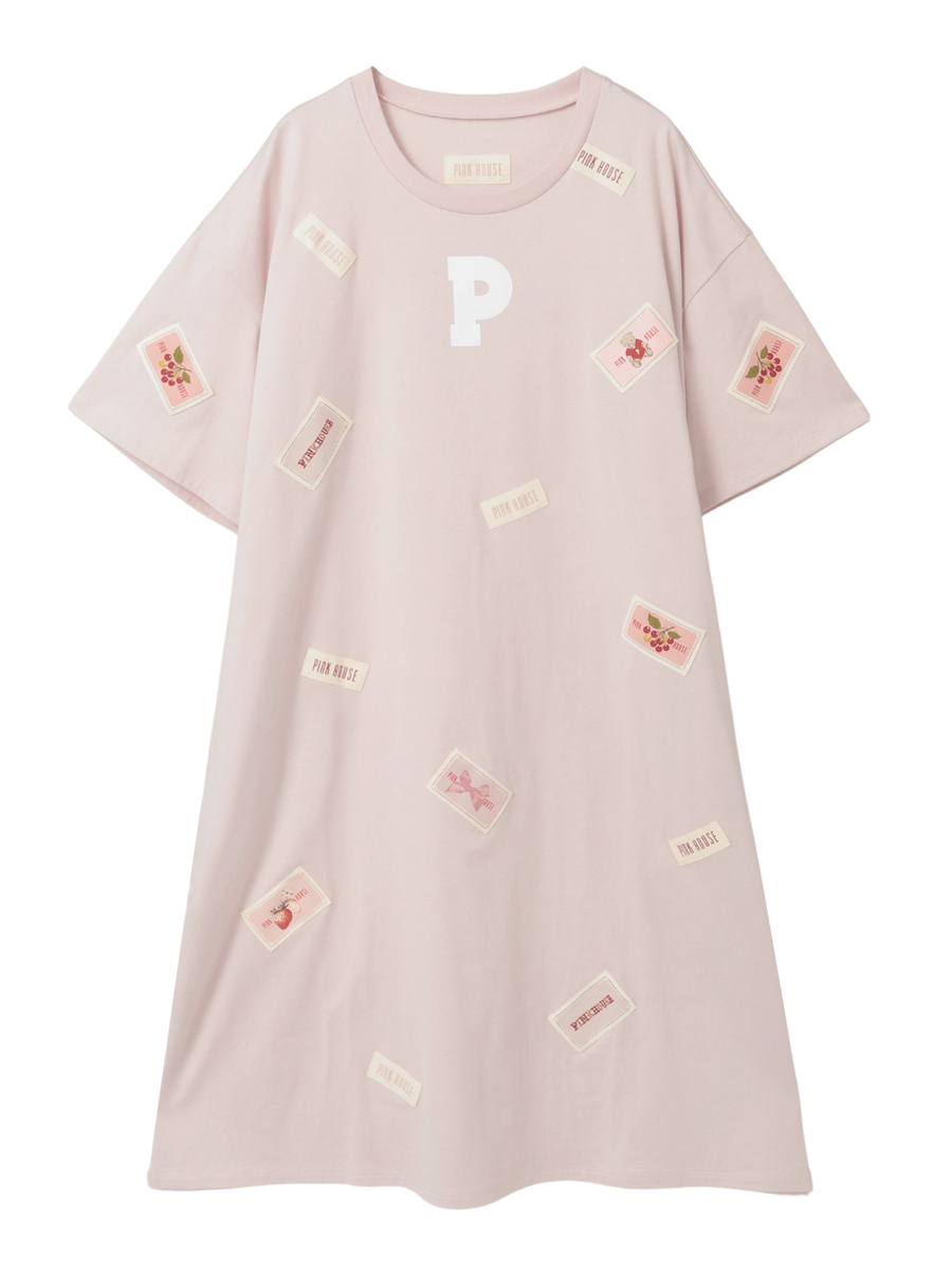 Pロゴ＆ネームワッペン使いカットソーワンピース｜ピンクハウス