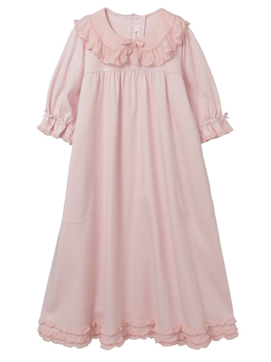 ソフトチュール襟付きワンピース 詳細画像 ピンク 1