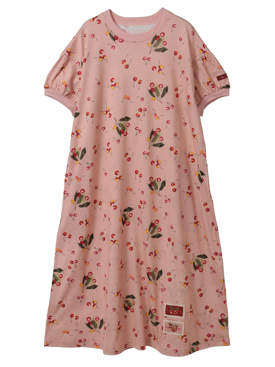 さくらんぼプリントカットソーワンピース 詳細画像 ピンク 1