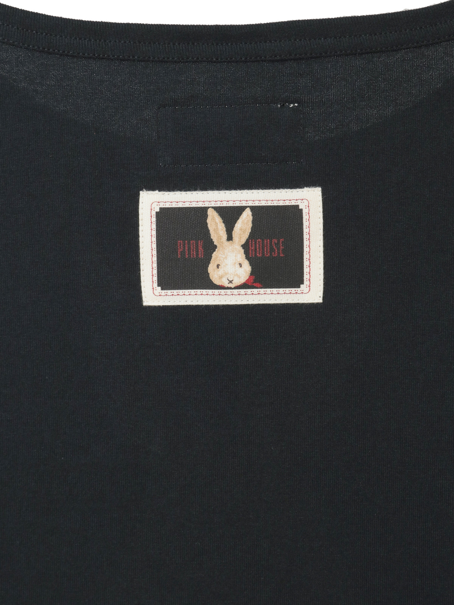 トロンプルイユラビットプリント使いカットソーワンピース 詳細画像 シロ 4