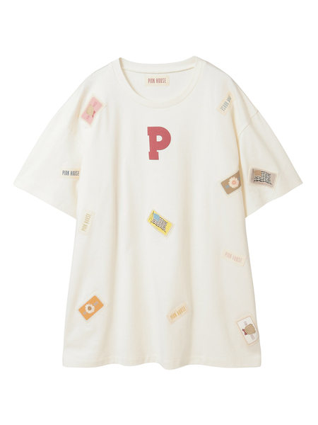 Pロゴ＆ネームワッペン使いカットソーチュニック