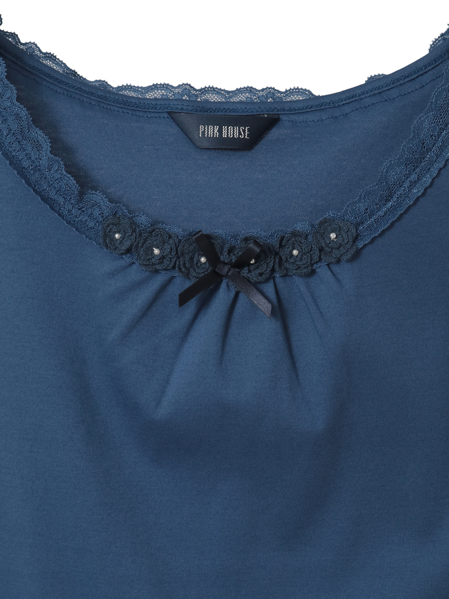 フラワーモチーフ付きキャミソール 詳細画像 アカ 9