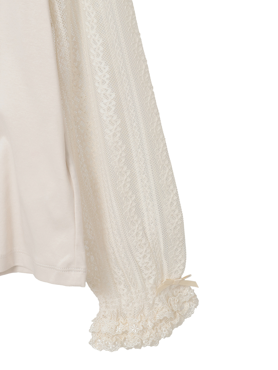 ウーリーレース使いカットソー 詳細画像 クロ 10