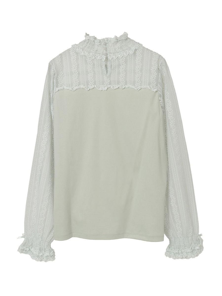 ウーリーレース使いカットソー 詳細画像 クロ 2