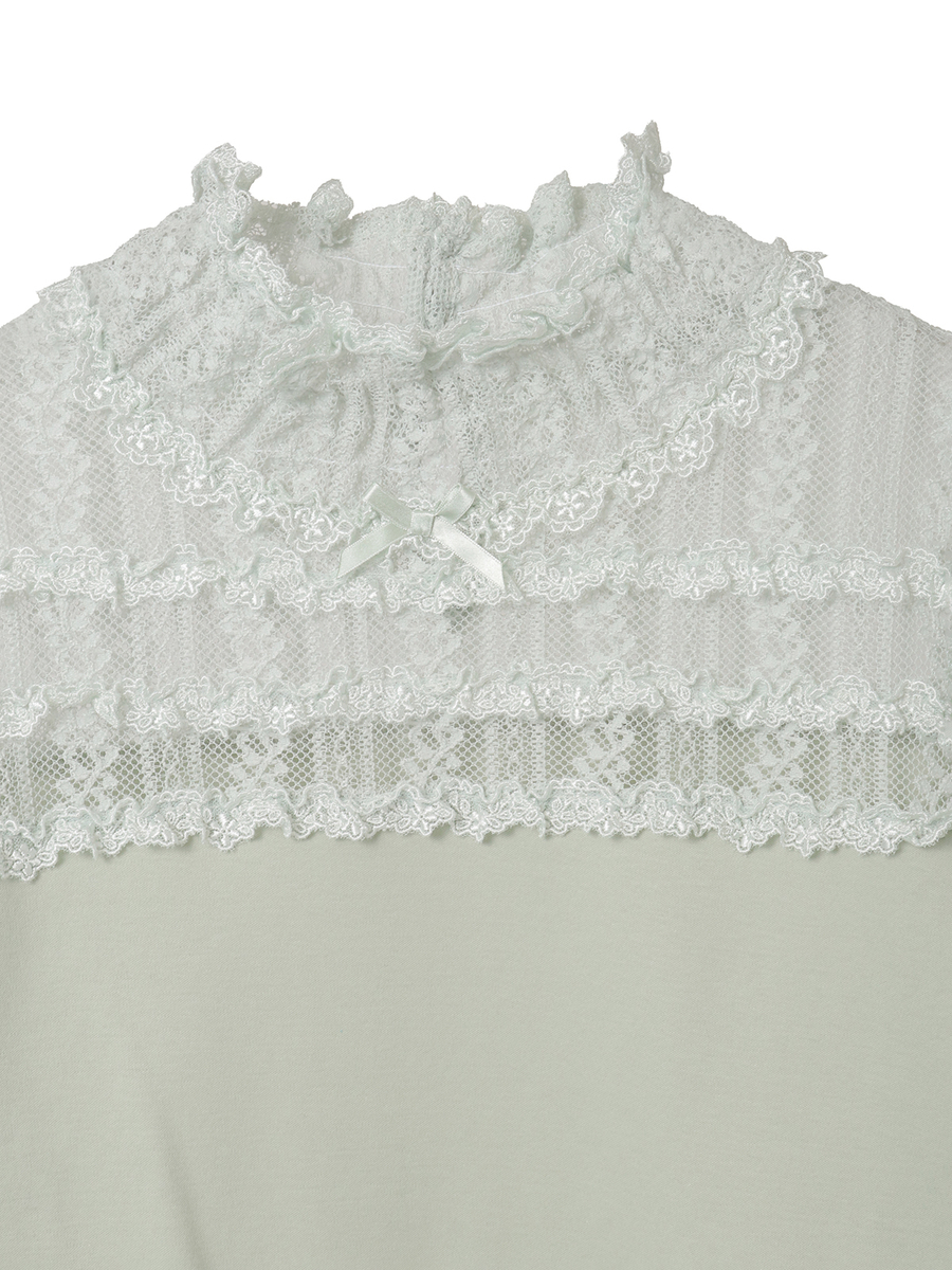 ウーリーレース使いカットソー 詳細画像 クロ 3