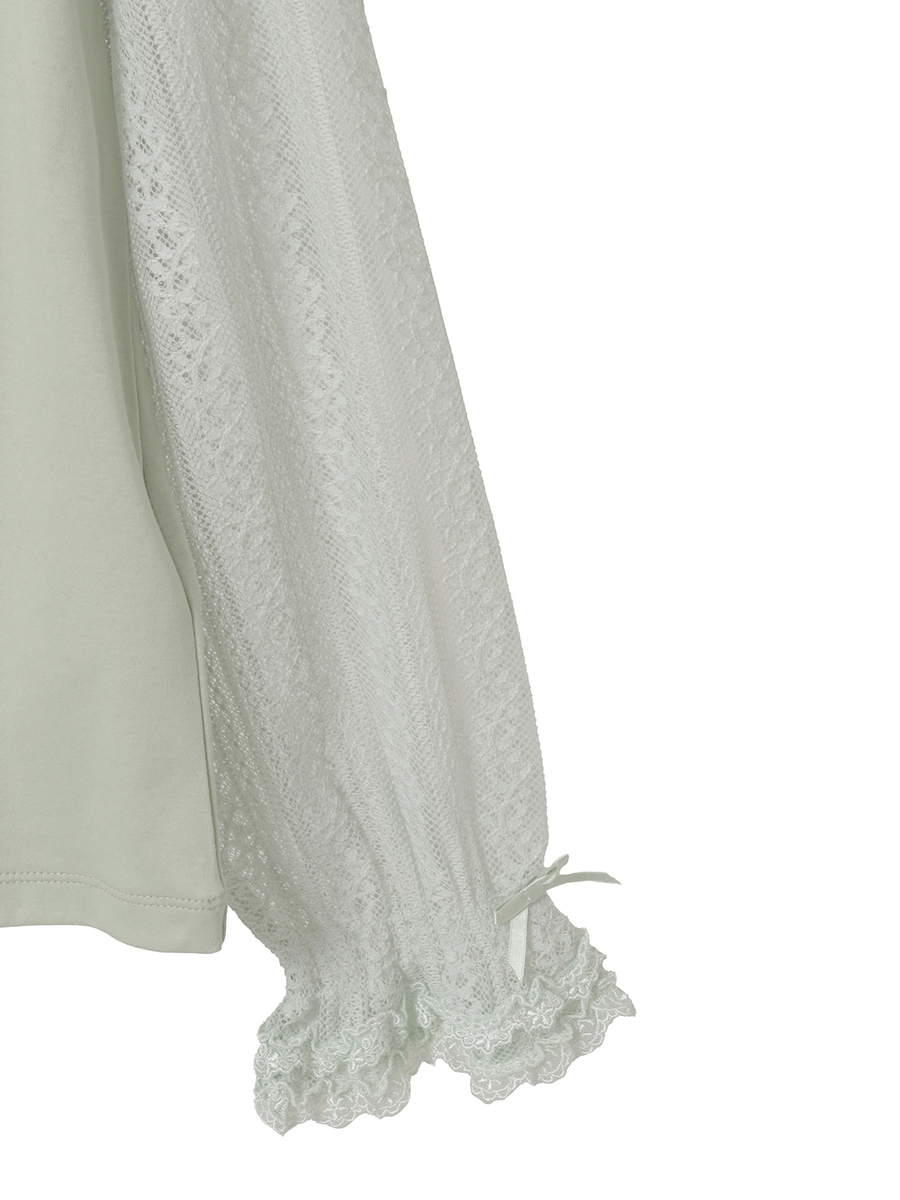 ウーリーレース使いカットソー 詳細画像 クロ 4