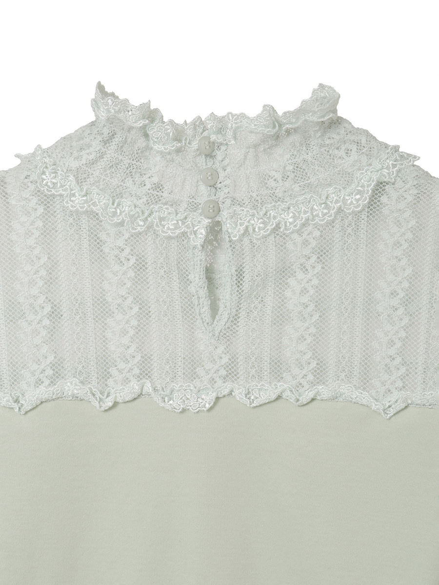 ウーリーレース使いカットソー 詳細画像 クロ 6