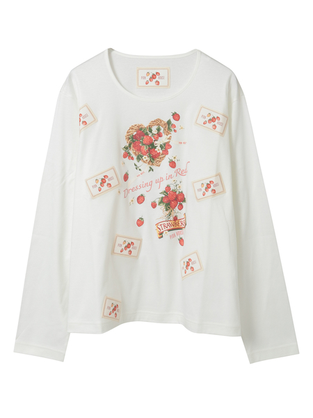 苺リースプリントカットソー