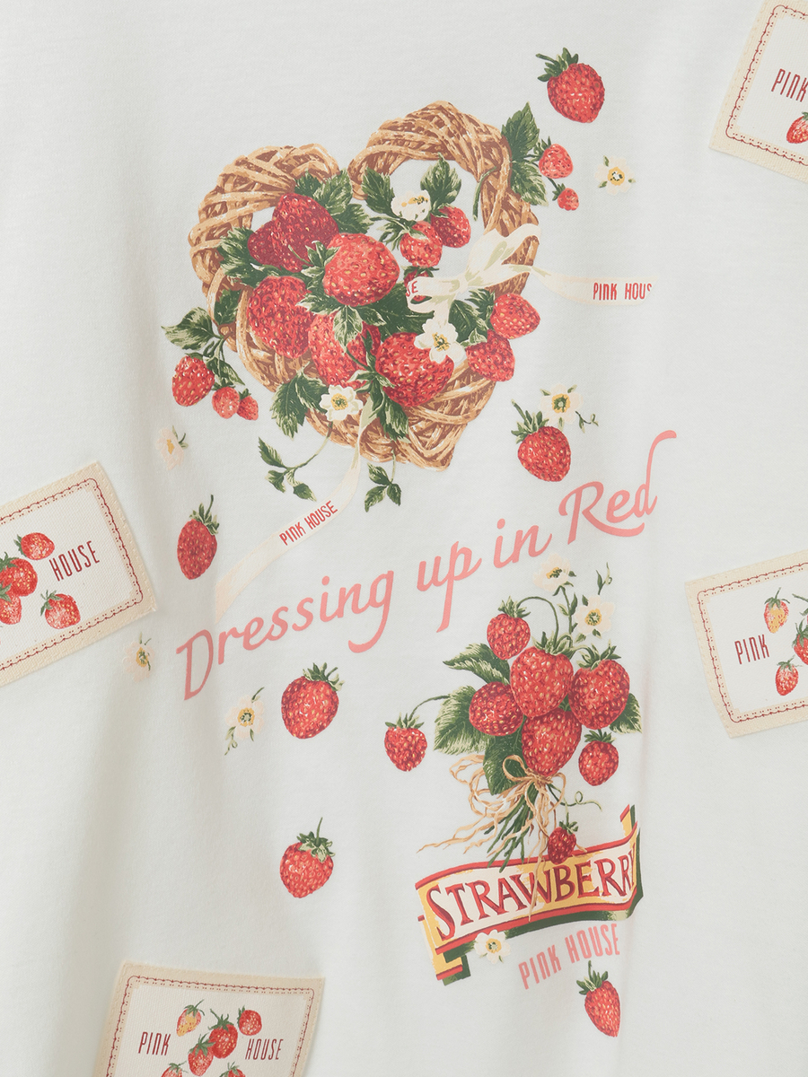 苺リースプリントカットソー 詳細画像 グリーン 8