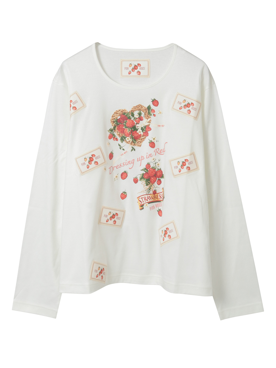 苺リースプリントカットソー 詳細画像 キナリ 1