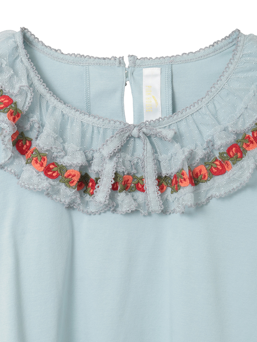 オリジナル苺ブレードレース&times;ドットチュール襟付きカットソー 詳細画像 グリーン 10