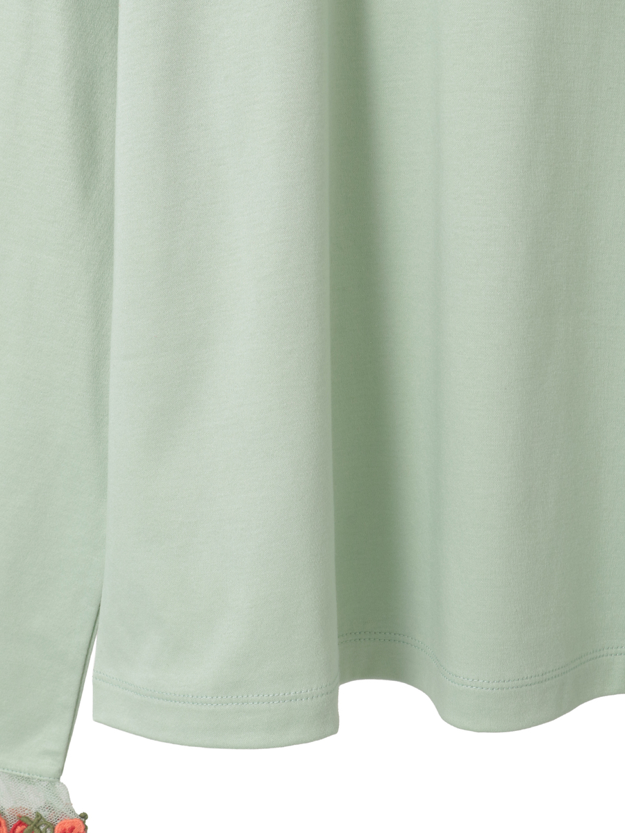 オリジナル苺ブレードレース&times;ドットチュール襟付きカットソー 詳細画像 グリーン 5