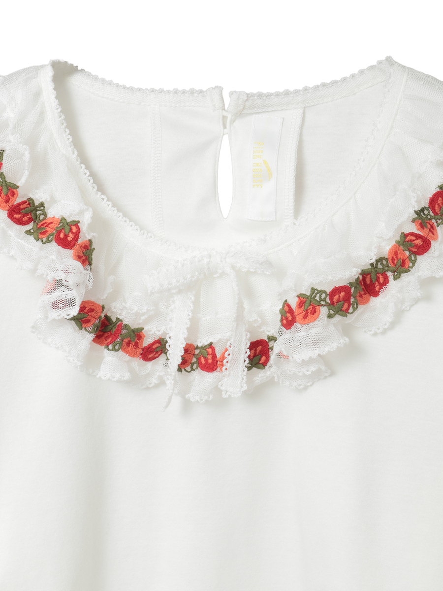 オリジナル苺ブレードレース&times;ドットチュール襟付きカットソー 詳細画像 グリーン 8