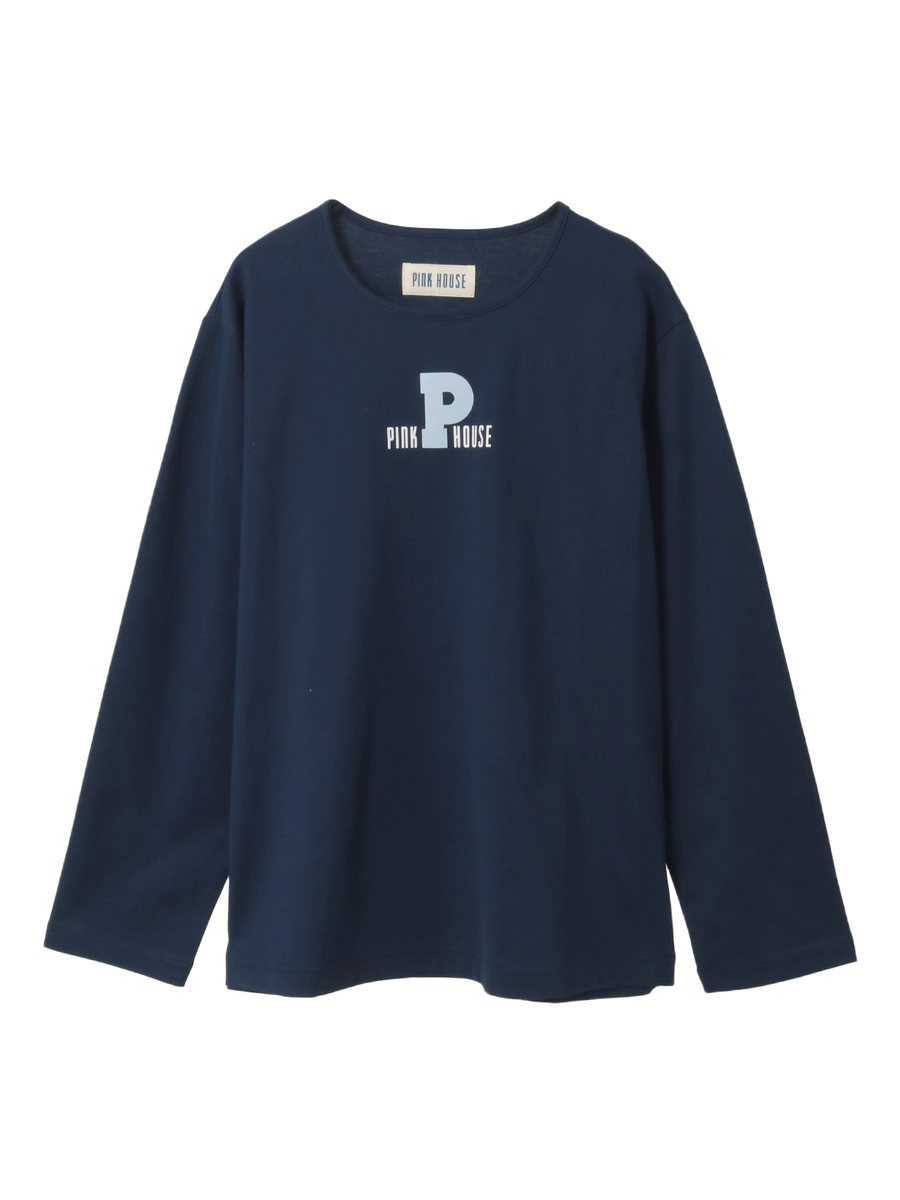 Pロゴ＆ロゴプリントカットソー 詳細画像 ネイビー 1