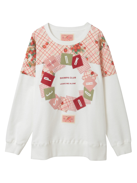 イニシャルロゴアップリケ使いトレーナー