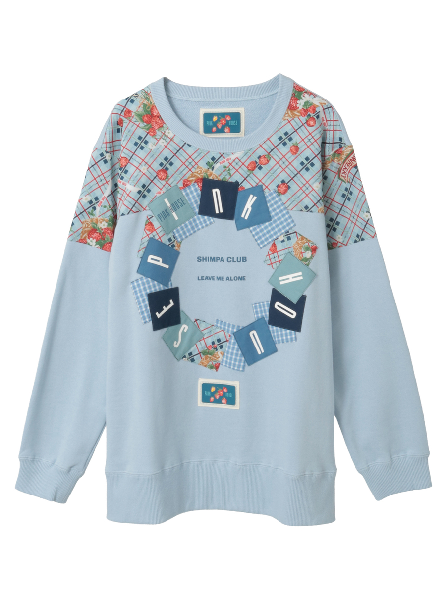 イニシャルロゴアップリケ使いトレーナー 詳細画像 ブルー 1