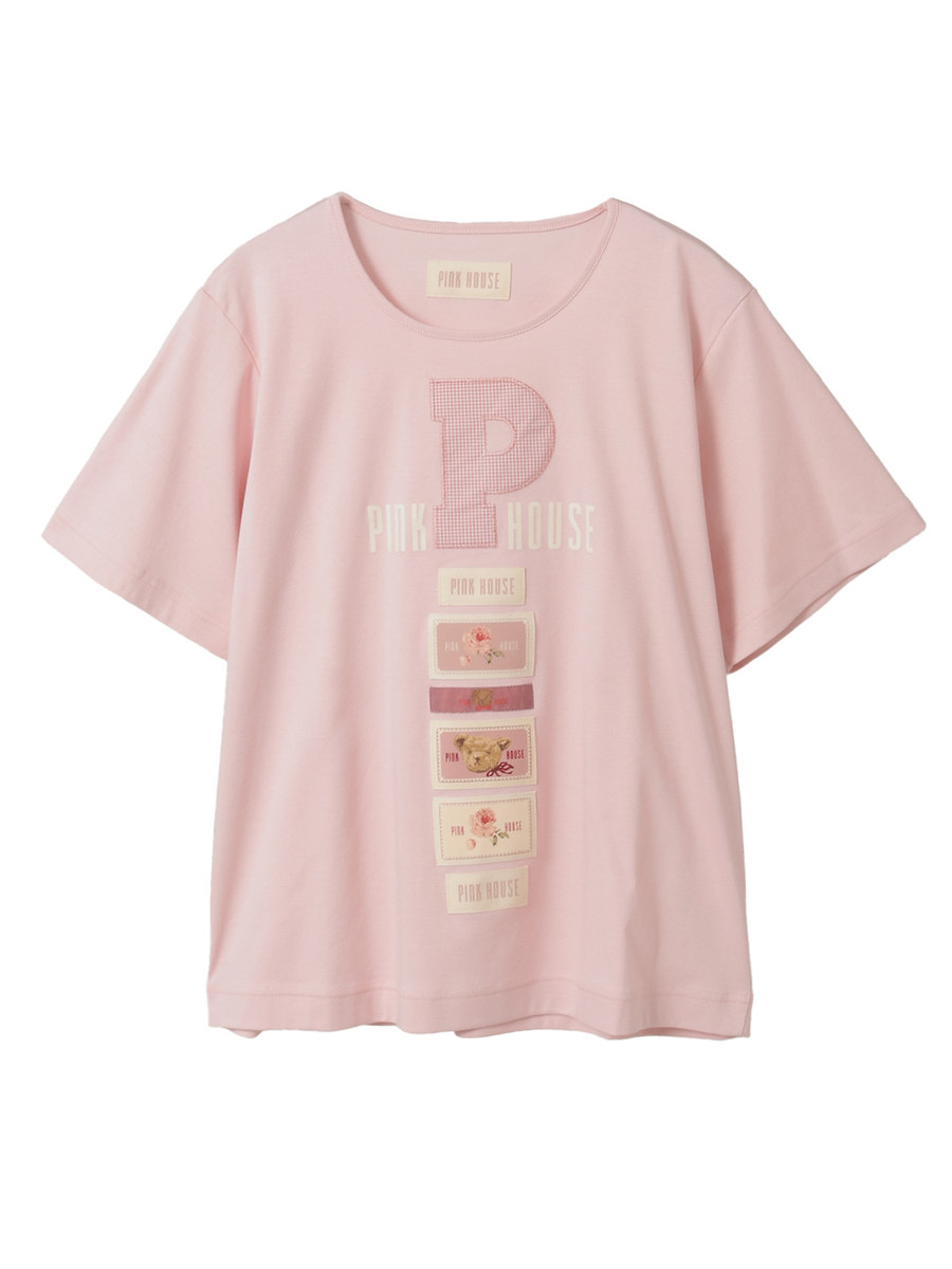 Pロゴアップリケ＆ネームワッペン使いカットソー 詳細画像 ピンク 1