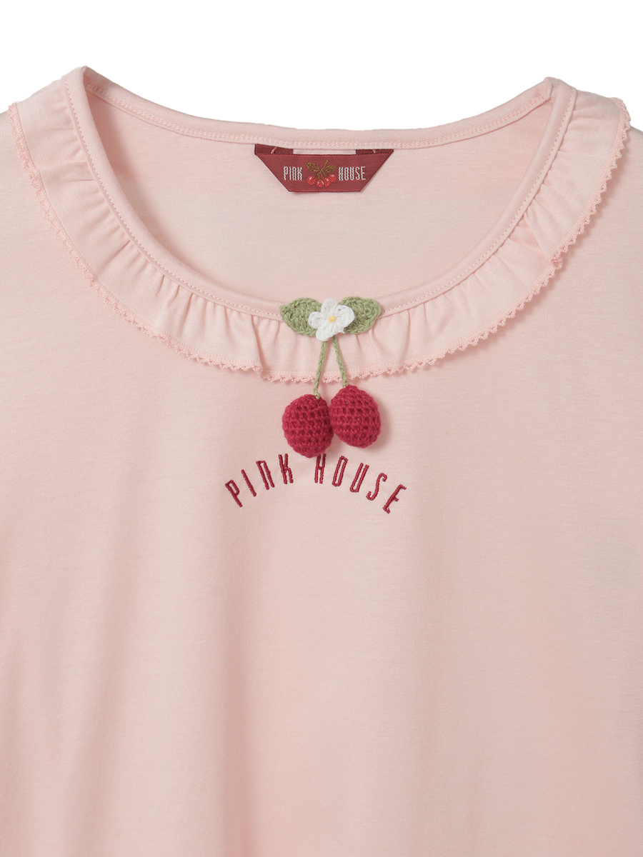 さくらんぼモチーフ付きカットソー 詳細画像 シロ 3