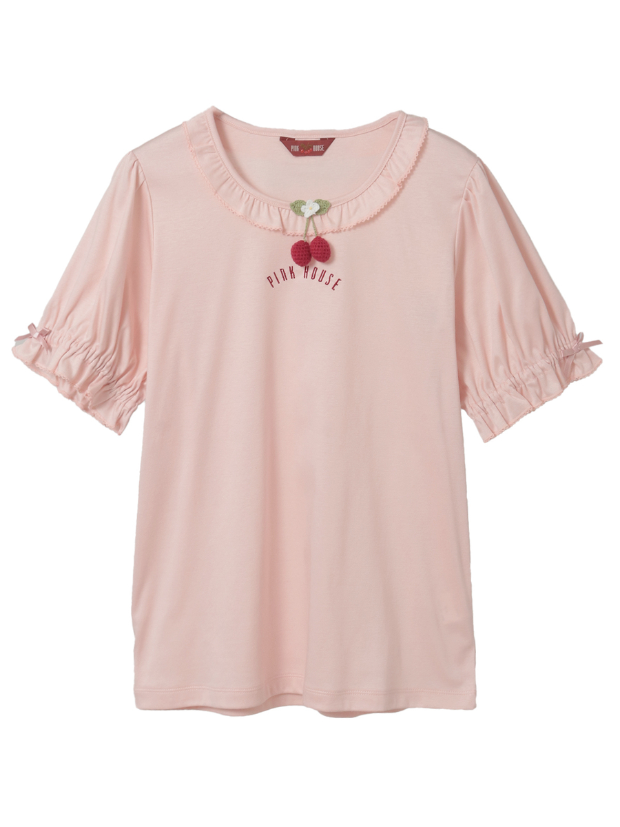 さくらんぼモチーフ付きカットソー 詳細画像 ピンク 1