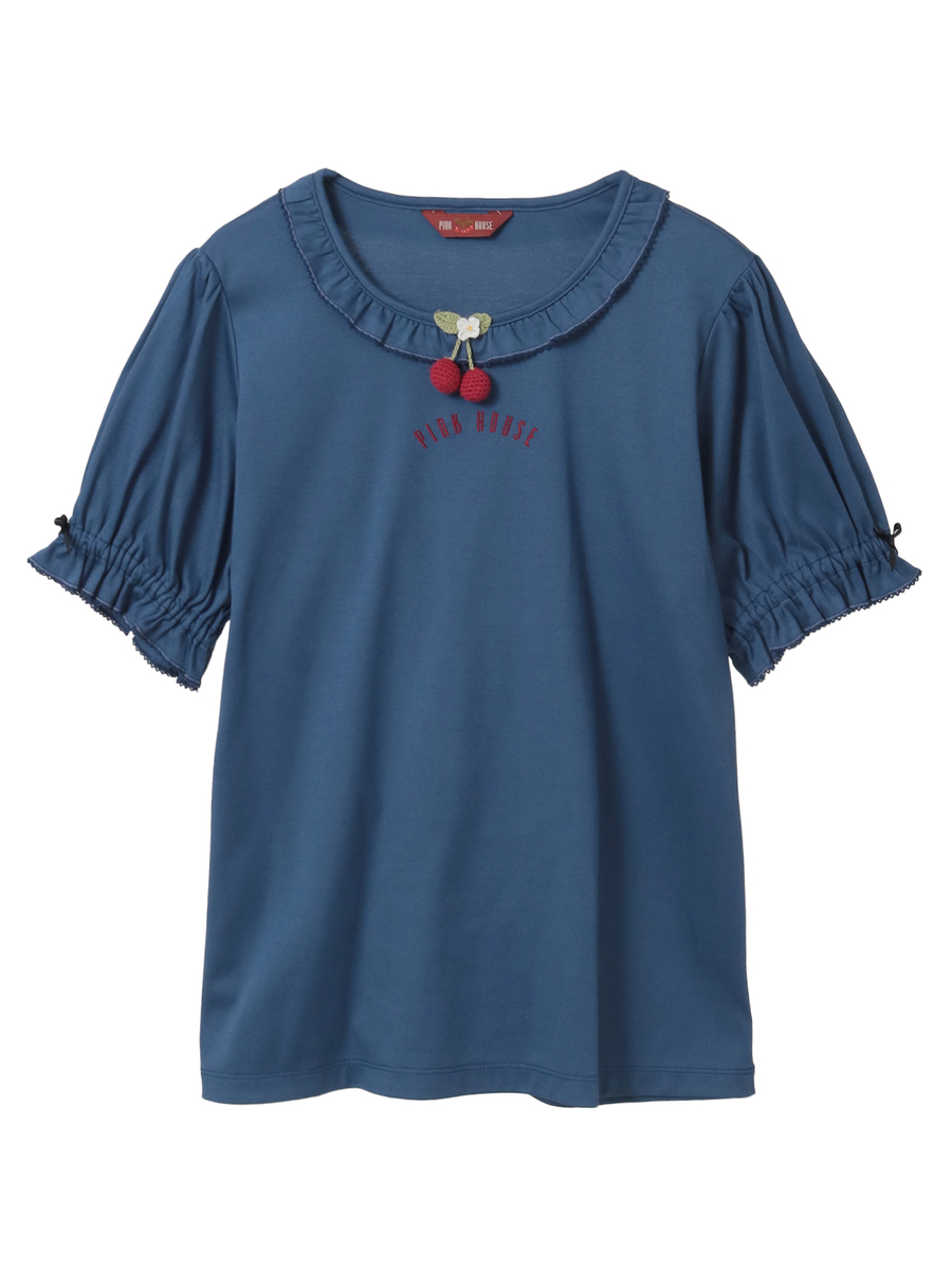 さくらんぼモチーフ付きカットソー 詳細画像 ネイビー 1