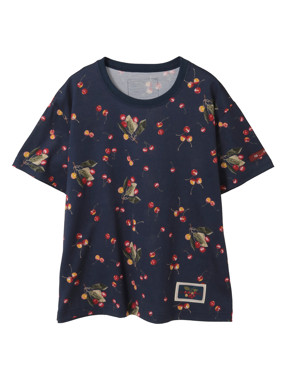 さくらんぼプリントカットソー 詳細画像 ネイビー 1