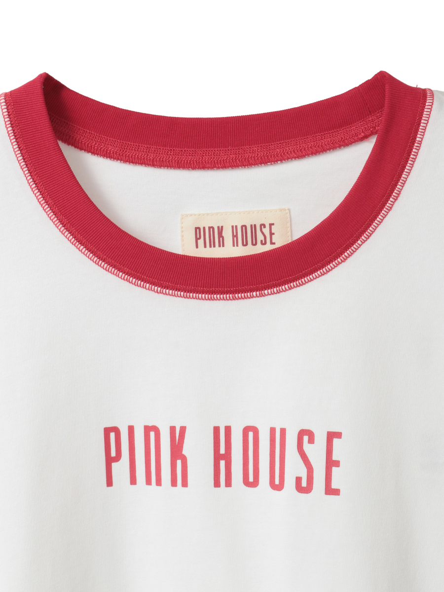 配色ロゴプリントカットソー 詳細画像 オフ&times;アカ 3