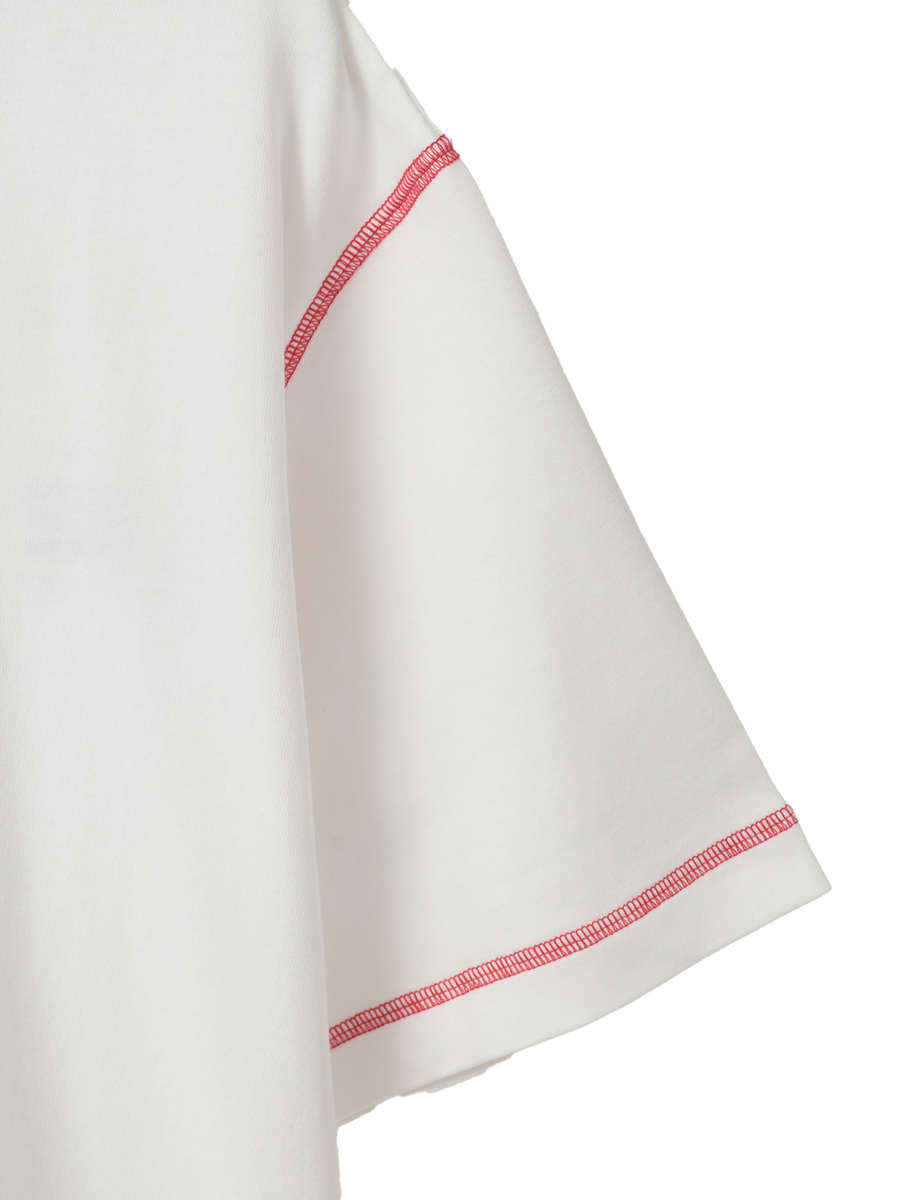 配色ロゴプリントカットソー 詳細画像 オフ&times;アカ 4