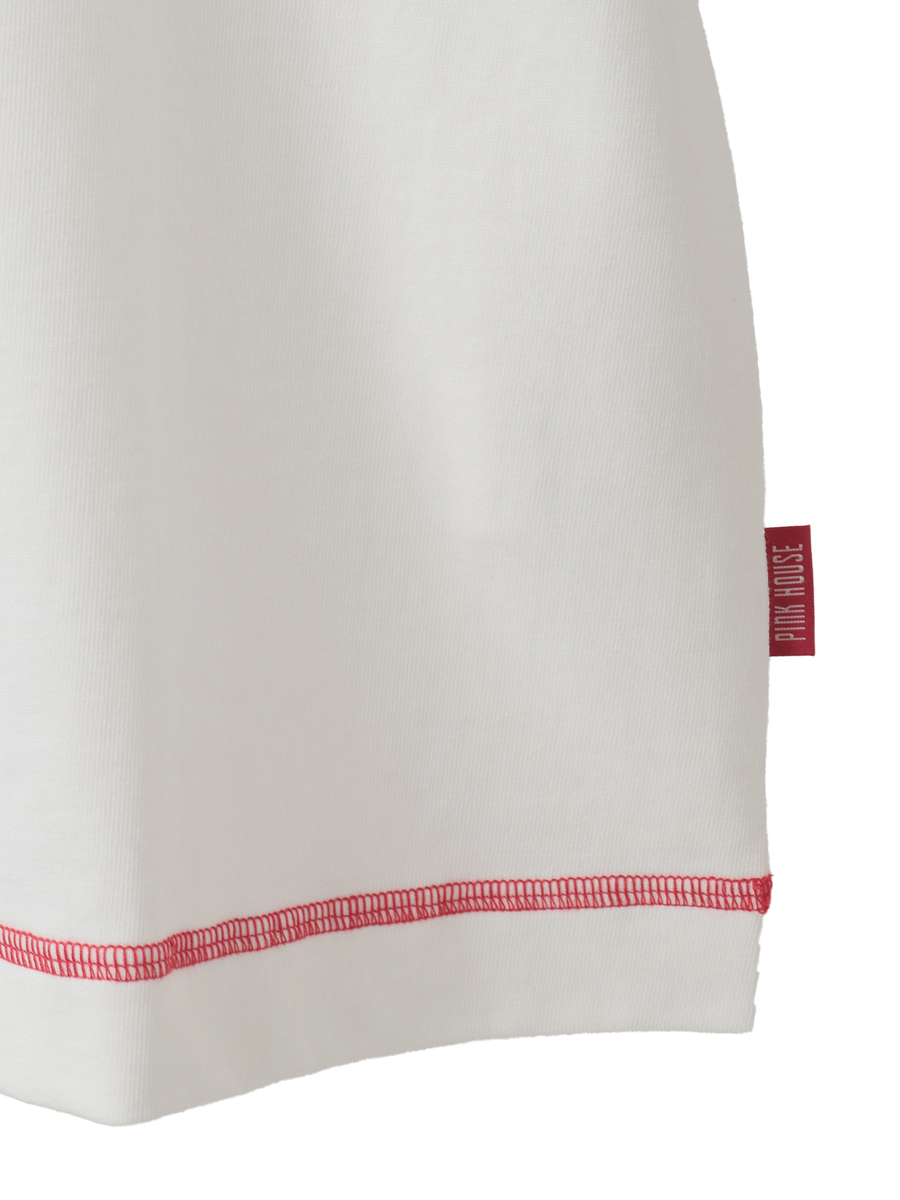 配色ロゴプリントカットソー 詳細画像 オフ&times;アカ 5