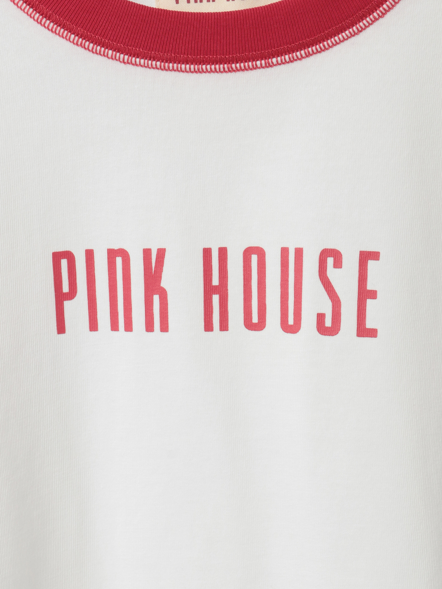 配色ロゴプリントカットソー 詳細画像 オフ&times;アカ 6