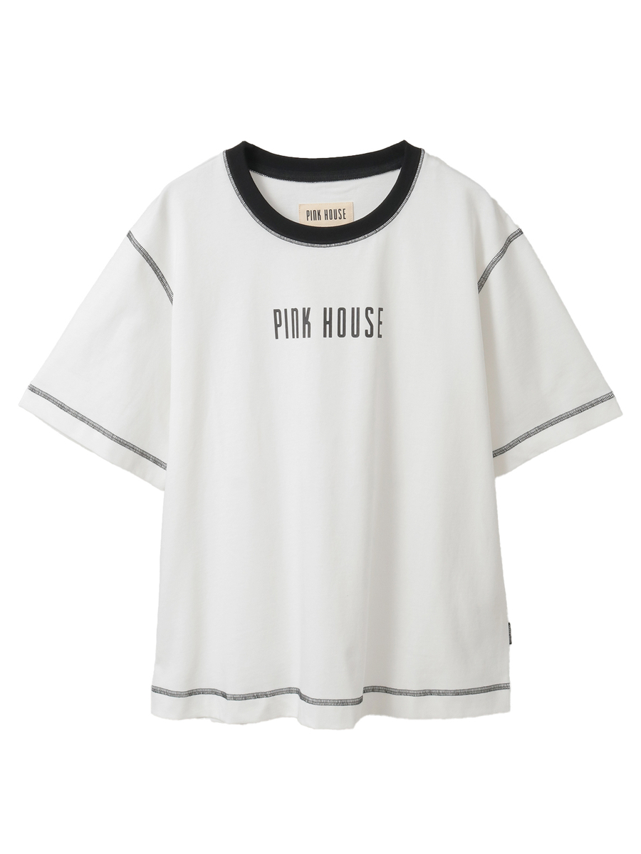 配色ロゴプリントカットソー 詳細画像 オフ&times;クロ 1