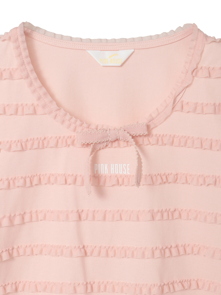 トリコットオーガンジーフリル使いカットソー 詳細画像 パープル 11