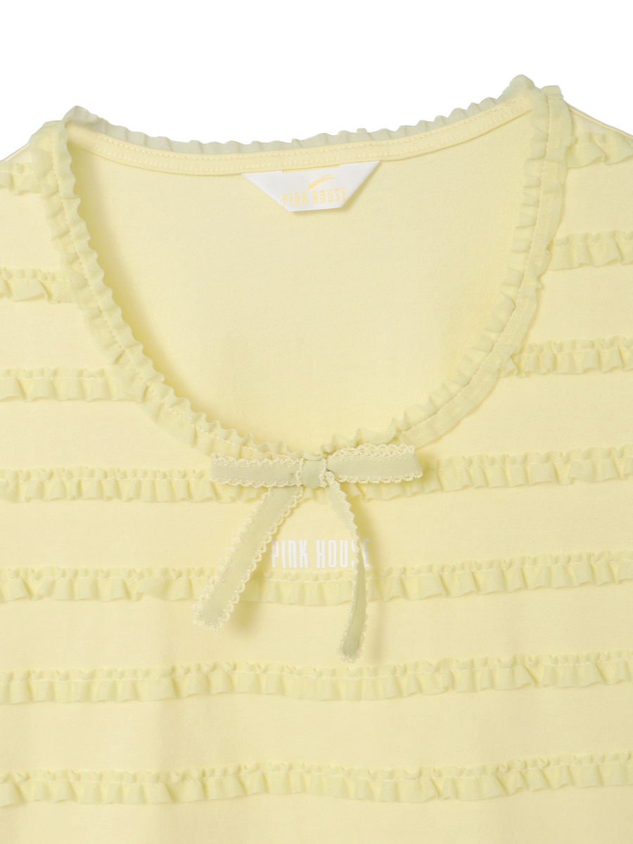 トリコットオーガンジーフリル使いカットソー 詳細画像 パープル 13