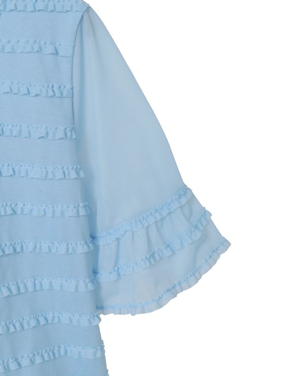 トリコットオーガンジーフリル使いカットソー 詳細画像 パープル 4