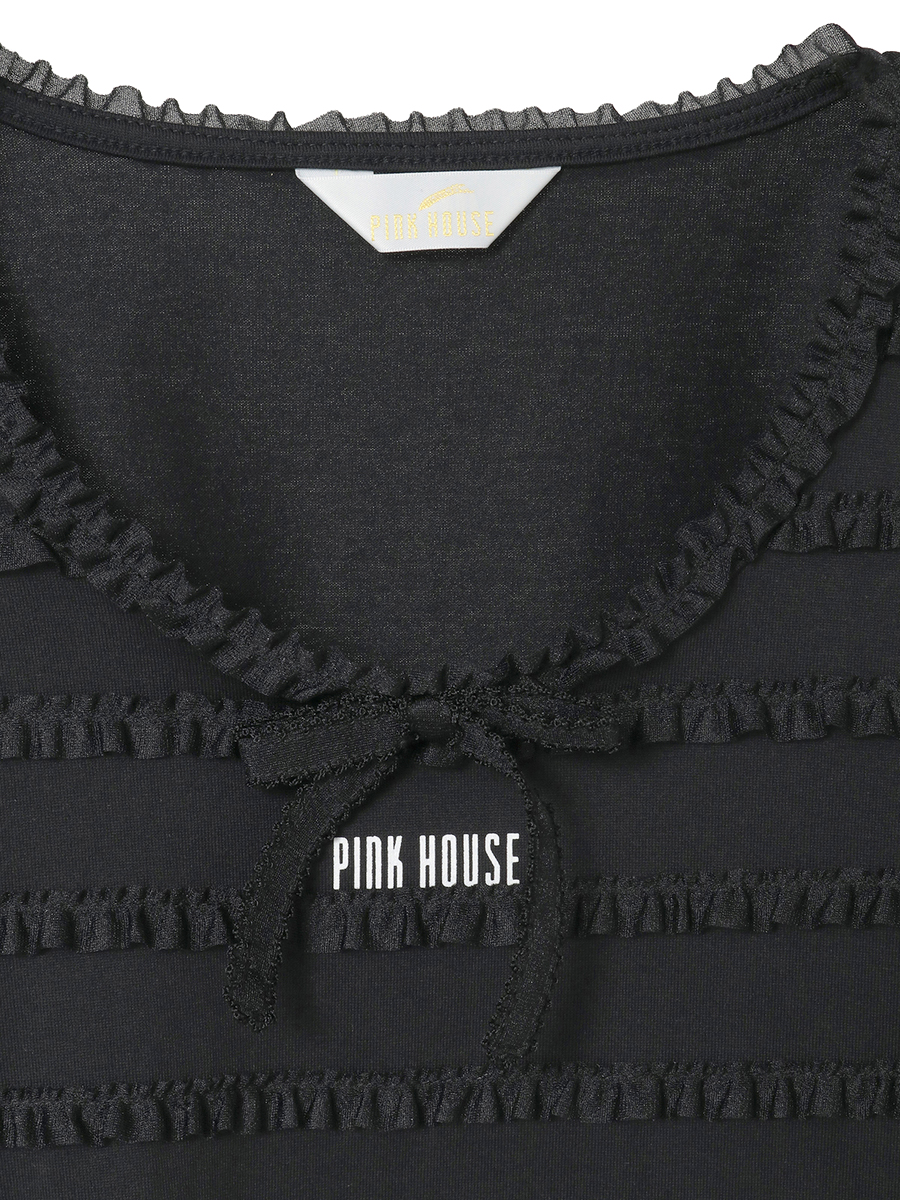 トリコットオーガンジーフリル使いカットソー 詳細画像 パープル 7